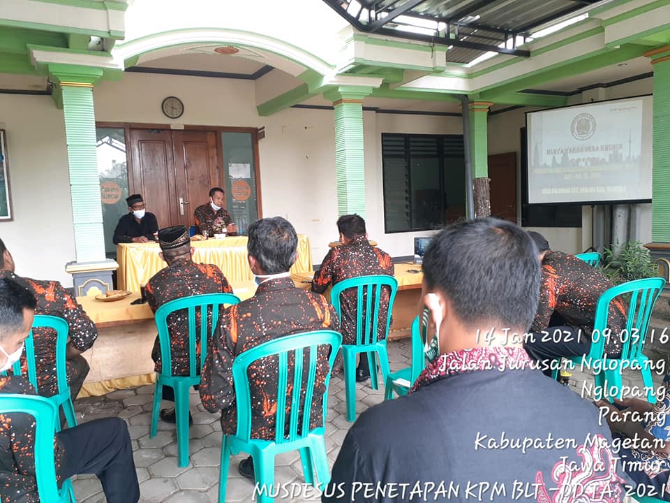 MUSDESUS PENETAPAN DATA KELUARGA PENERIMA MANFAAT ( KPM ) BLT-DD DESA NGLOPANG KEC. PARANG KAB. MAGETAN TA. 2021